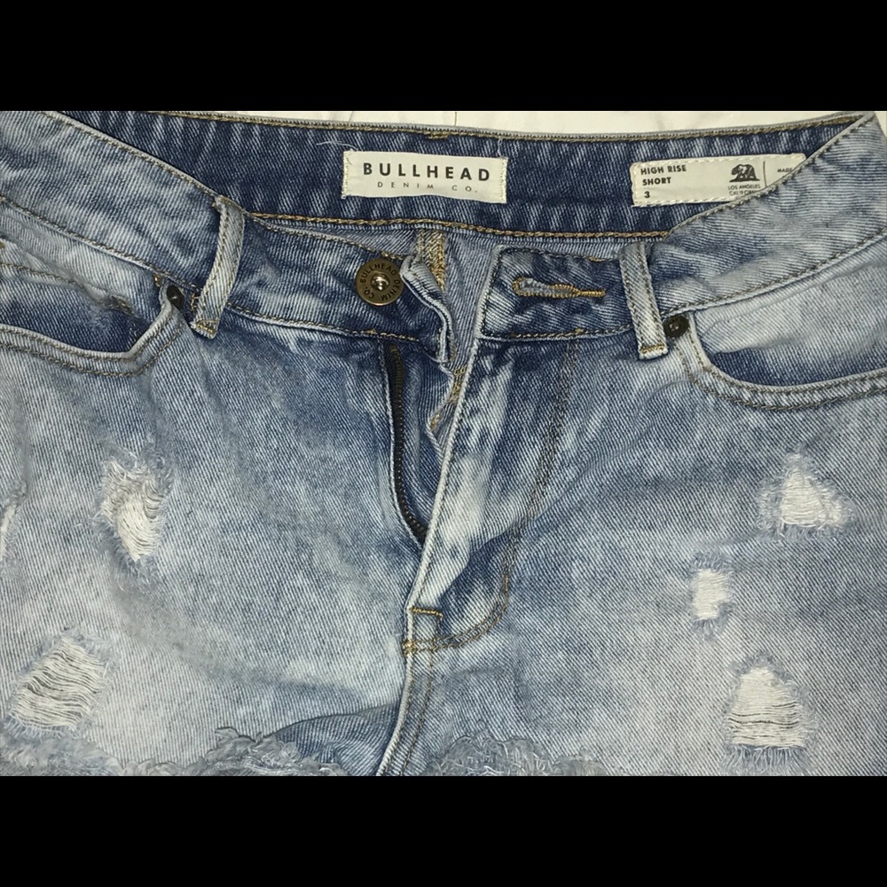 Light wash jean shorts